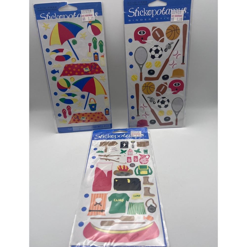 Stickopotamus Sticker Lot of 3 New Sealed Camping Sports Beach